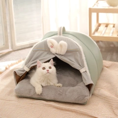 HOOPET Winter Cat Tent Warm Bed for Cats Sleeping Removable Thick Cushion for Dog Sleeping Sofa Cat Nest House Pet Supplies