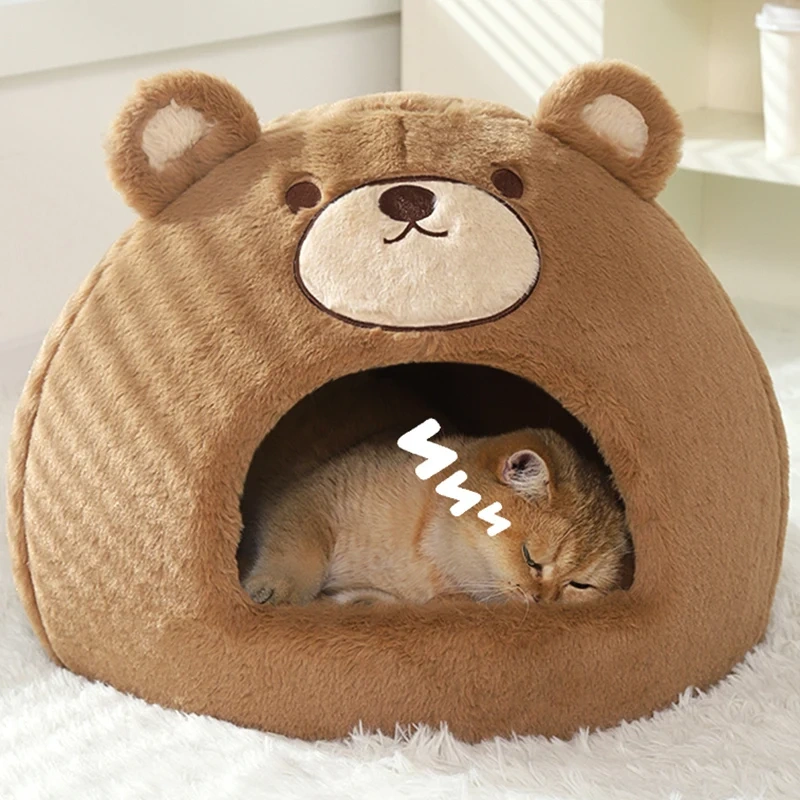 HOOPET Cats House Dogs Bed Indoor Sleeping Bed Soft Cat Cave Winter Warm Kitten Nest Puppy Kennel Pet Products
