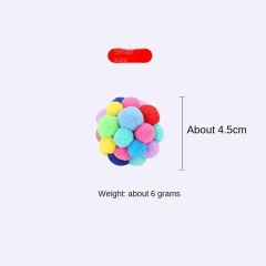 Pet Toys with Bells Plush Pom-poms for Cats and Dogs Toys Pet Elastic Bell Ball Toys Colorful Pom-poms Pet Cat Toys with Bells