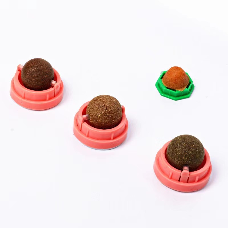 Catnip Cat Wall Sticky Ball Toy Scratcher Treatment Health Natural Removal Ball Promote Digestion Cat Grass Snacks Four Pack