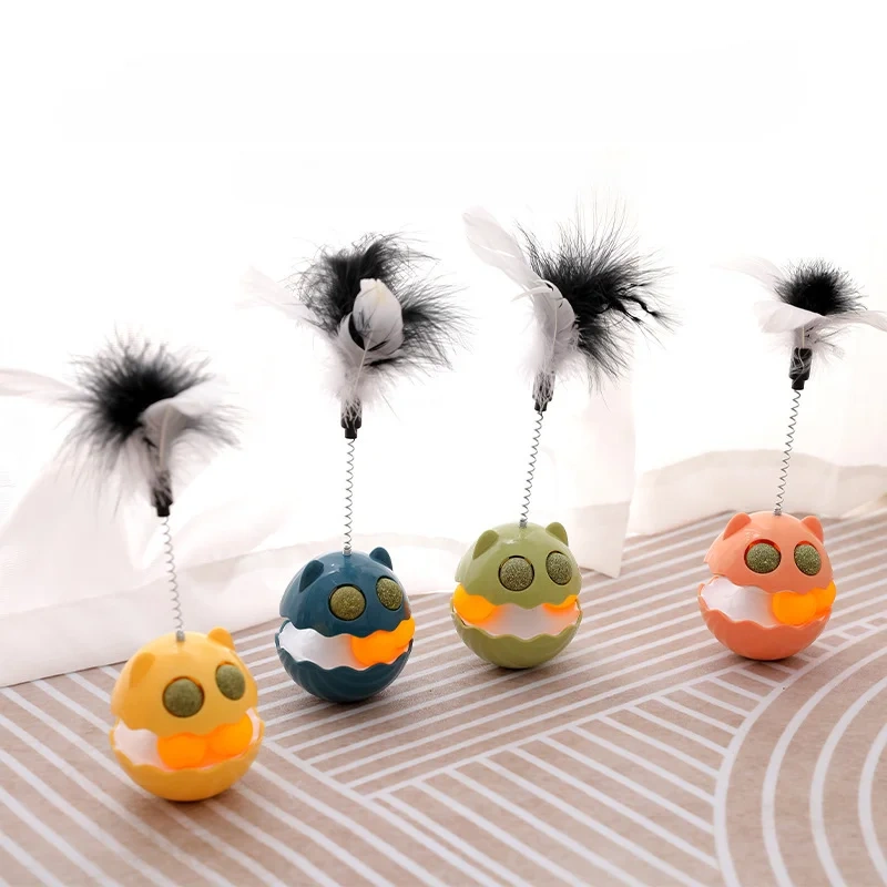 Stubborn Cat Toy Self Hi Cat Mint Ball Feather Cat Toy