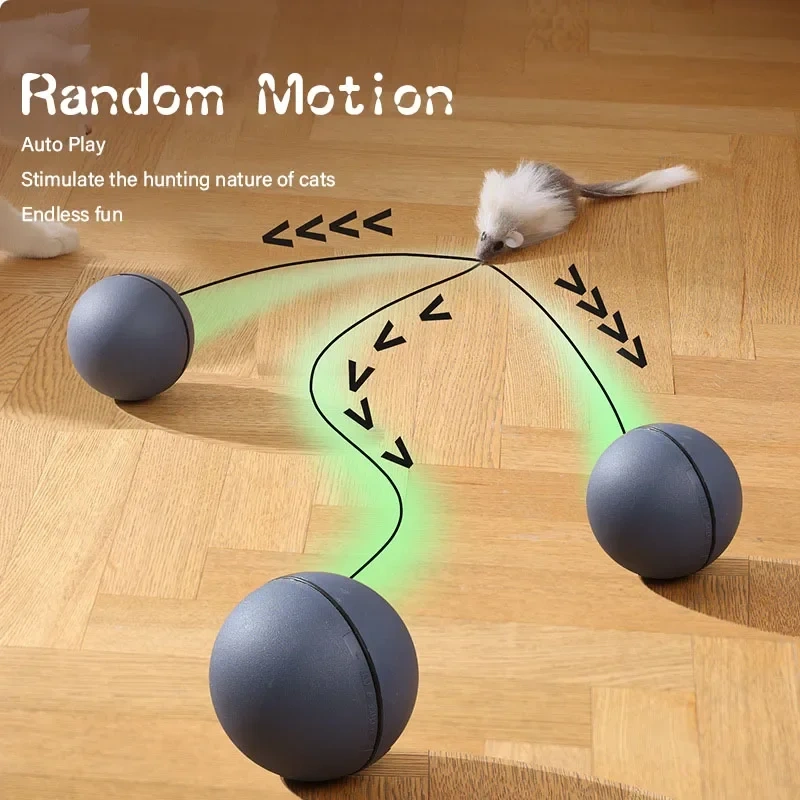 Cat Toys Mouse Teaser Ball Fun Moving Toy For Pet Cat Dog Electric Teaser Ball Automatic Intelligent Rolling Ball