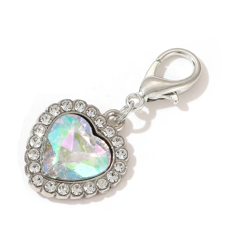 Rhinestone Love Dog Cat Pendant Jewelry Small Cat and Dog Collar Pendant Accessories