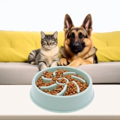 Pet Slow Food Bowl Anti-choking Feeder PP Plastic Dish Bowl Home Dog Eating Plate Anti-gulping Feeding Supplies