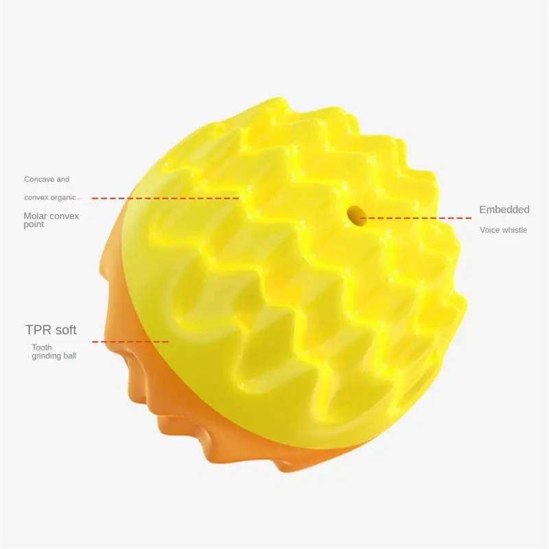 Dog Squeaky Toys Balls Strong Rubber Durable Bouncy Chew Ball Bite Resistant Puppy Training Sound Toy Teeth Clean Pet Supplies