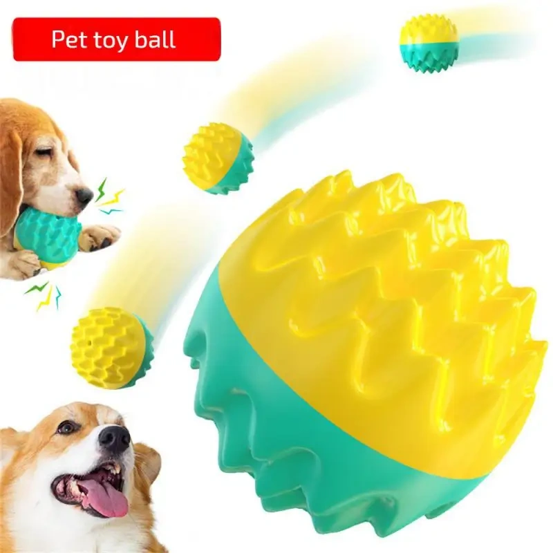 Dog Squeaky Toys Balls Strong Rubber Durable Bouncy Chew Ball Bite Resistant Puppy Training Sound Toy Teeth Clean Pet Supplies