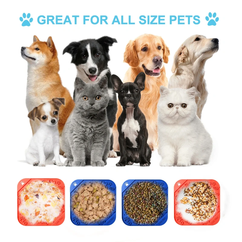 Pet Lick Pad Slower Feeder Pad Cats Dog Mat Feeding Cats Dogs Licking Mat Pet Bathing Distraction Pads Silicone Dispenser