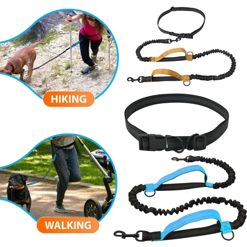 Hand Free Dog Leash for Pet Walking Running Jogging Adjustable Dog leash Waist Belt Chest Strap Traction Rope Dog Accessories