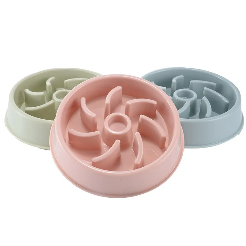 Pet Slow Food Bowl Anti-choking Feeder PP Plastic Dish Bowl Home Dog Eating Plate Anti-gulping Feeding Supplies