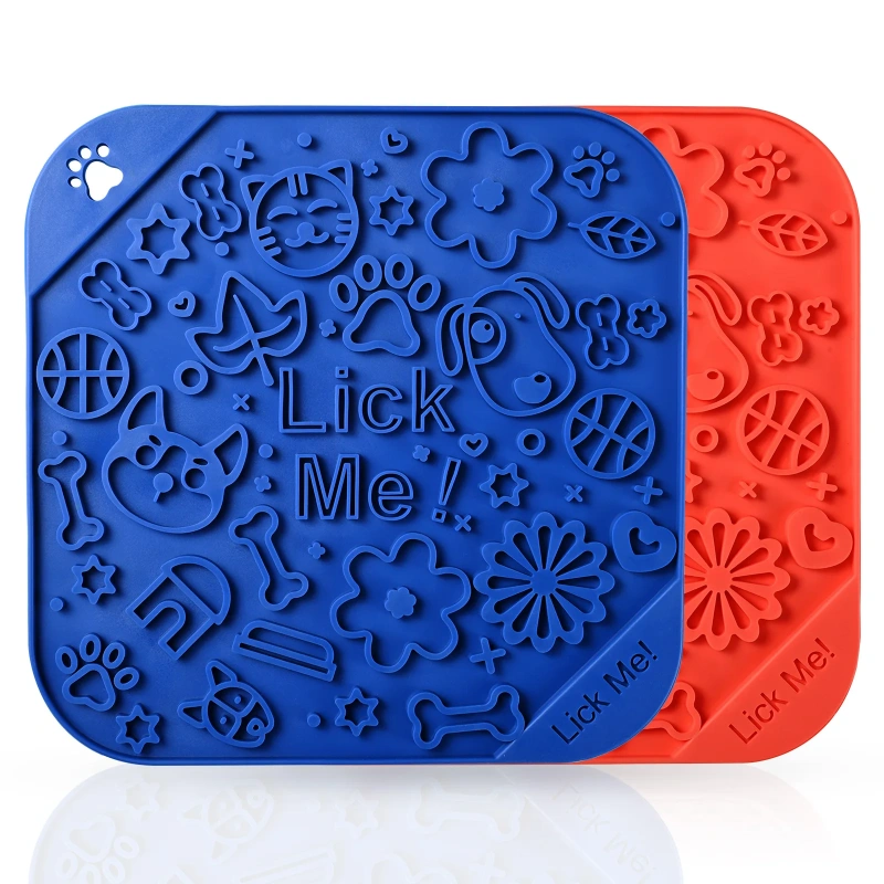 Pet Lick Pad Slower Feeder Pad Cats Dog Mat Feeding Cats Dogs Licking Mat Pet Bathing Distraction Pads Silicone Dispenser