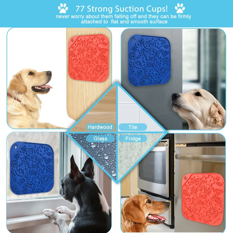 Pet Lick Pad Slower Feeder Pad Cats Dog Mat Feeding Cats Dogs Licking Mat Pet Bathing Distraction Pads Silicone Dispenser