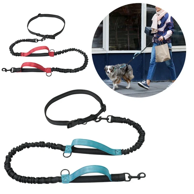 Hand Free Dog Leash for Pet Walking Running Jogging Adjustable Dog leash Waist Belt Chest Strap Traction Rope Dog Accessories