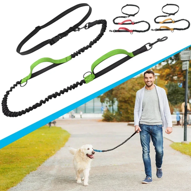 Hand Free Dog Leash for Pet Walking Running Jogging Adjustable Dog leash Waist Belt Chest Strap Traction Rope Dog Accessories