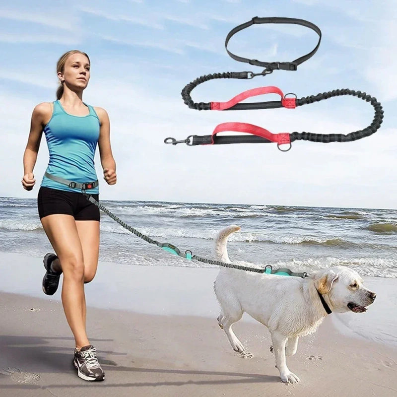 Hand Free Dog Leash for Pet Walking Running Jogging Adjustable Dog leash Waist Belt Chest Strap Traction Rope Dog Accessories