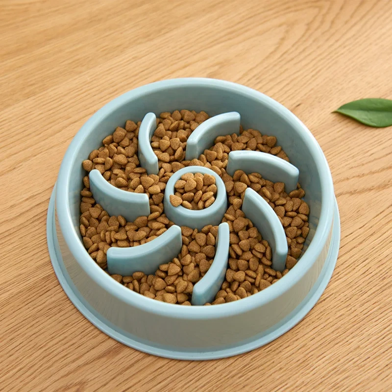 Pet Slow Food Bowl Anti-choking Feeder PP Plastic Dish Bowl Home Dog Eating Plate Anti-gulping Feeding Supplies