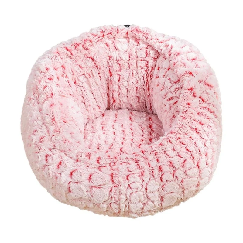 Dog Round Cat Winter Warm Sleeping Bag Long Plush Soft Pet Bed Calming Bed House  Comfortable Cat Litter Sleeping Bed