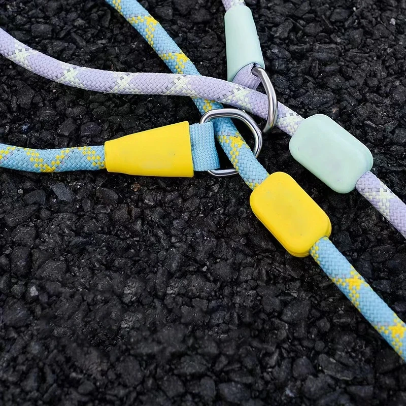 custom Pet p rope explosion-proof impact anti-knotting not strangle hands large dog reflective 2 in 1 dog leash