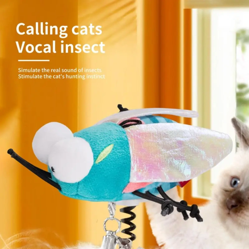 Funny  Cat Plush Toy Portable Bee Shape Pet Cat Plush Squeaky Toy Soft Lightweight Pet Interactive Toy Pet Supplies
