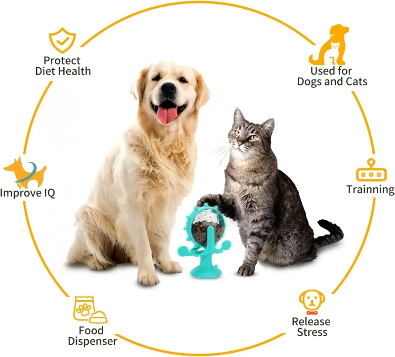 Turntable Leaking Food Cat Toy Training Ball Exercise IQ Cat Feeder Kitten Toy Pet Toy  Cat Food Feeder Ball Pet Products