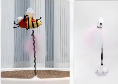 Funny  Cat Plush Toy Portable Bee Shape Pet Cat Plush Squeaky Toy Soft Lightweight Pet Interactive Toy Pet Supplies