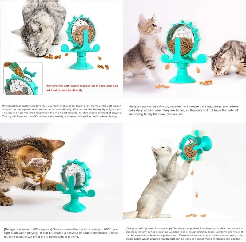 Turntable Leaking Food Cat Toy Training Ball Exercise IQ Cat Feeder Kitten Toy Pet Toy  Cat Food Feeder Ball Pet Products