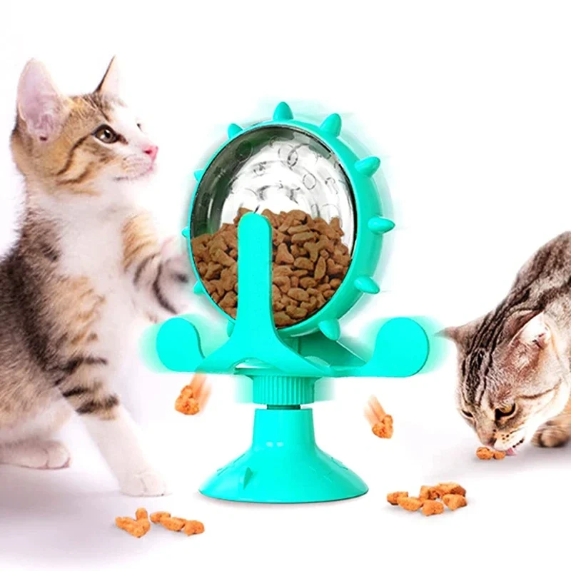 Turntable Leaking Food Cat Toy Training Ball Exercise IQ Cat Feeder Kitten Toy Pet Toy  Cat Food Feeder Ball Pet Products