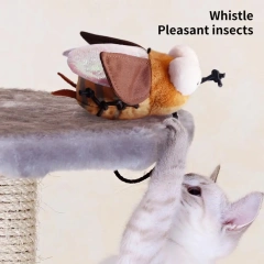 Funny  Cat Plush Toy Portable Bee Shape Pet Cat Plush Squeaky Toy Soft Lightweight Pet Interactive Toy Pet Supplies