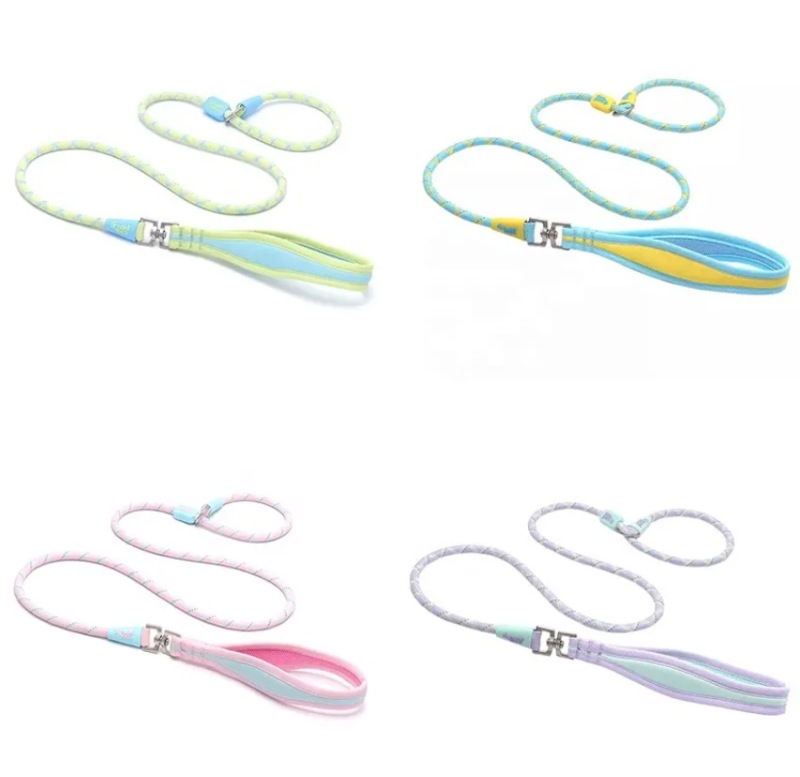 custom Pet p rope explosion-proof impact anti-knotting not strangle hands large dog reflective 2 in 1 dog leash