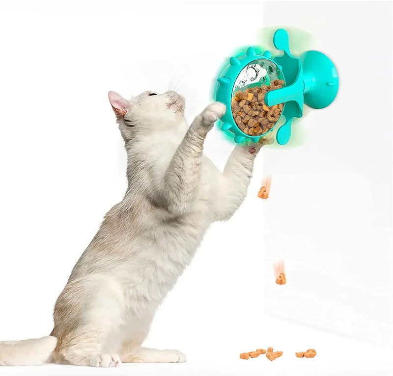 Turntable Leaking Food Cat Toy Training Ball Exercise IQ Cat Feeder Kitten Toy Pet Toy  Cat Food Feeder Ball Pet Products