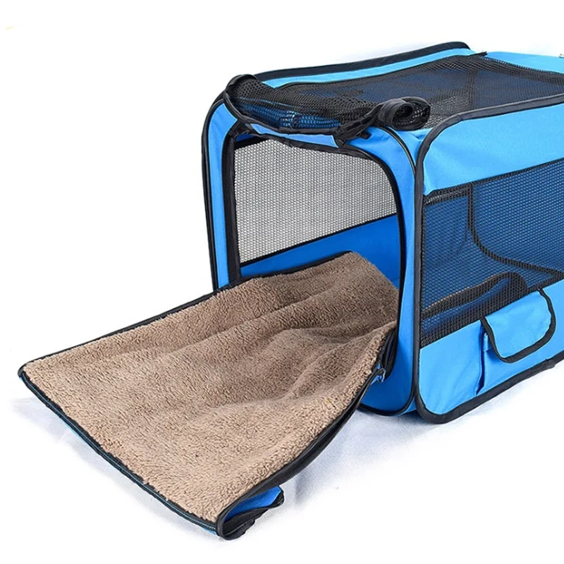 600D Oxford Pet Car Travel Accessories For Dogs Cats Carriers Foldable Portable Pet Cage Tent Kennel With Mat Outdoor