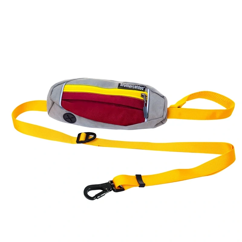 New Pet Dog Collar Soft Padded Comfortable Durable Nylon Pet Collar Multifunctional Dog Leash With Waist Bag Convenient Outdoor