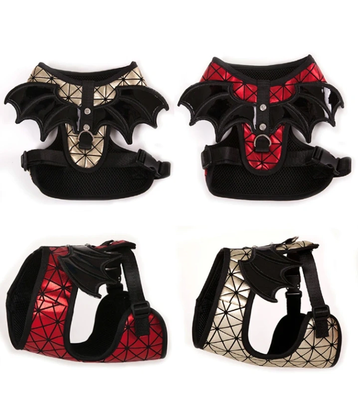 Fashion Pet Dog Harness Leash Training Walk Vest Small Medium Dogs Cat Bat Wings Harness With Leash Set Chihuahua Pet Products