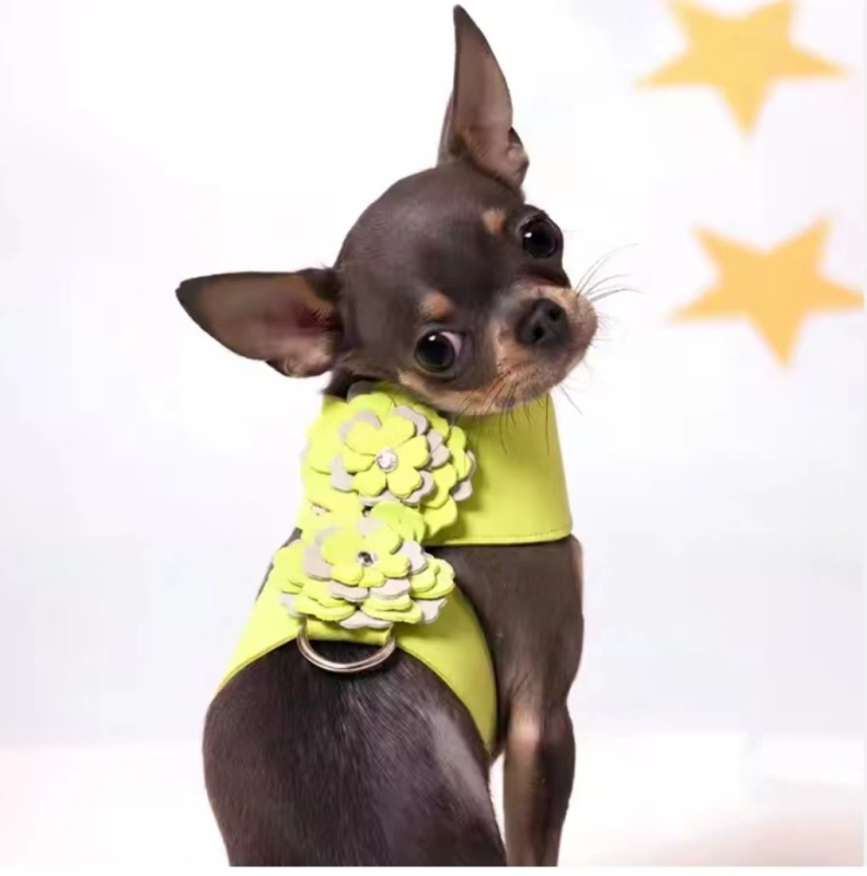 Hot selling  puppy dog harness  Lovely cat harness  Custom design soft fabric small dog harness and leash set