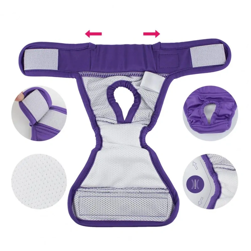 Pet Menstrual Pants Fastener Tape Comfortable Leak-Proof Dog Diaper for Periods Incontinence Potty Training