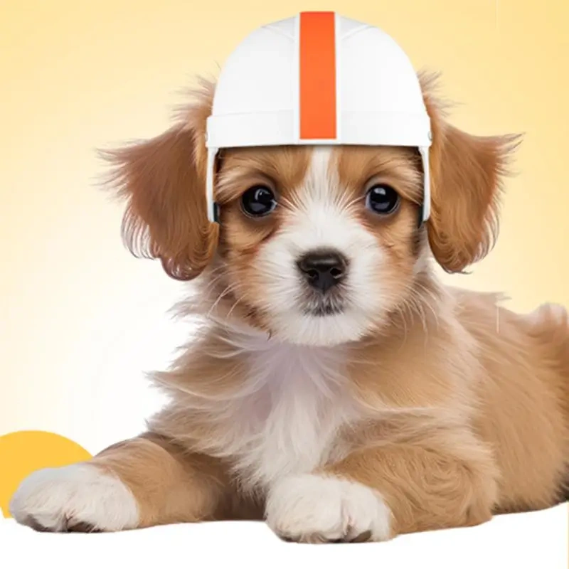 Dog Safety Hat Pet Hard Safety Hat For Motorcycle Riding Stylish Doggy Hat Adjustable Safety Pet Hat For Walking And Outdoor