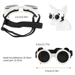Pet Goggles for Small Dogs PVC Sun Protective Goggles with Adjust Belt Elastic Dog Goggles