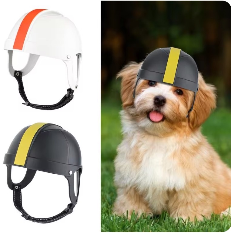 Dog Safety Hat Pet Hard Safety Hat For Motorcycle Riding Stylish Doggy Hat Adjustable Safety Pet Hat For Walking And Outdoor