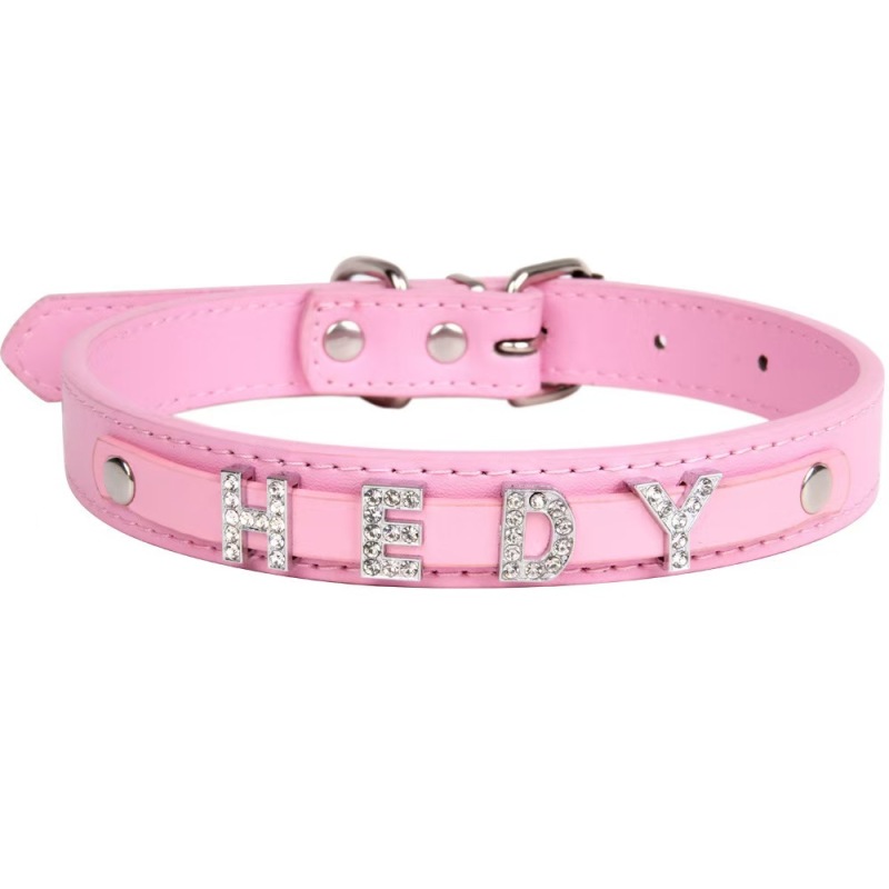 Fashion PU Leather Customized  Letters Daddy Slave Collar Sexy Rhinestone Bdsm Name Chocker Necklace Cosplay Jewelry