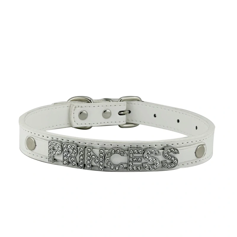 Fashion PU Leather Customized  Letters Daddy Slave Collar Sexy Rhinestone Bdsm Name Chocker Necklace Cosplay Jewelry
