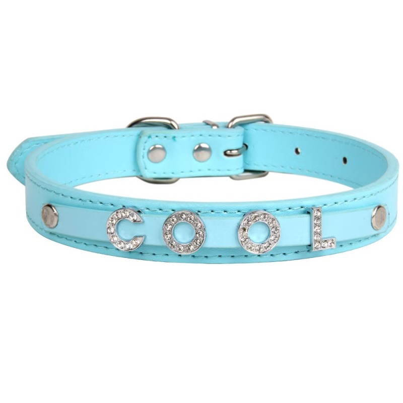Fashion PU Leather Customized  Letters Daddy Slave Collar Sexy Rhinestone Bdsm Name Chocker Necklace Cosplay Jewelry