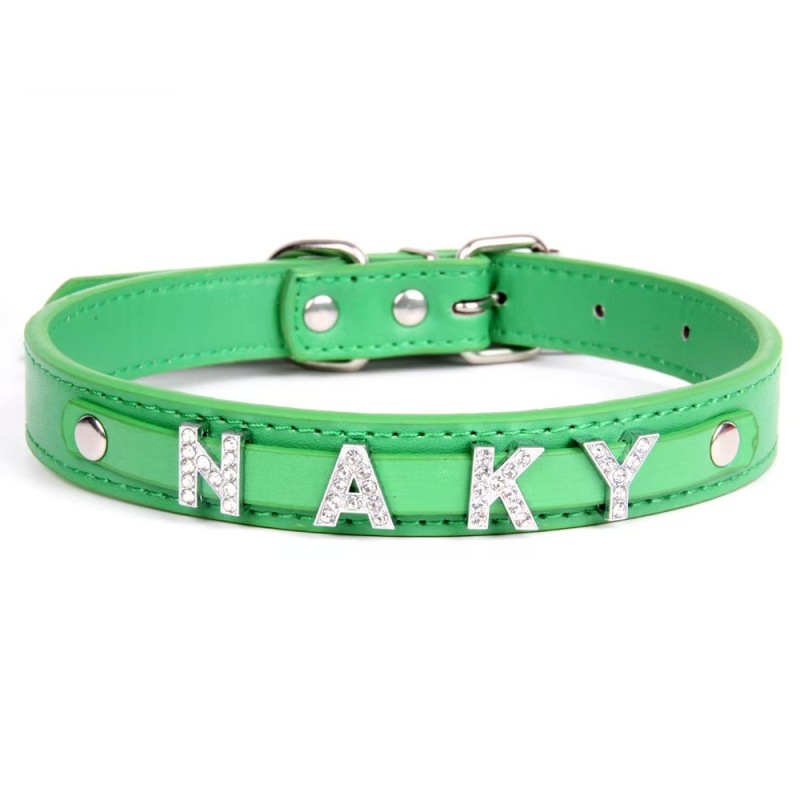 Fashion PU Leather Customized  Letters Daddy Slave Collar Sexy Rhinestone Bdsm Name Chocker Necklace Cosplay Jewelry