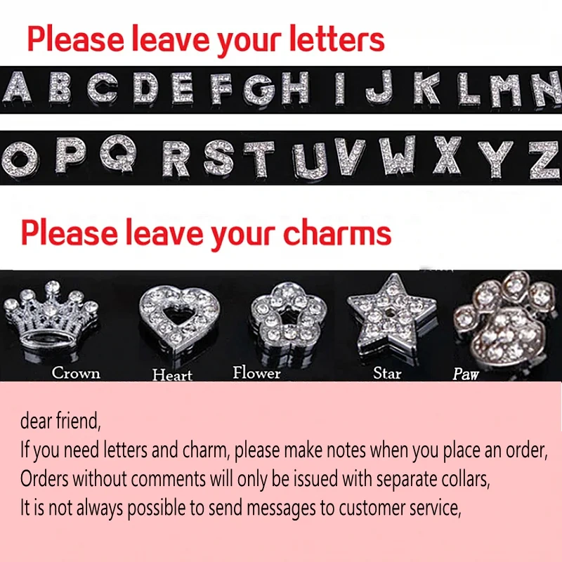 Customized Dog Id Collars Personalized Pet Name Pendant Rhinestone Cat Collar Anti-Lost Puppy Neck Strap Chihuahua Dog Supplies