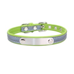 Personalized Dog Collar Leather Reflective Cat Collar Custom Engraved ID Tag Engraved For Puppy Large Dogs  Pet accessories