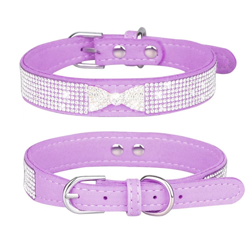 Eye-catching Dog Necklace Strong Anti-choke Fadeless Fashion Rhinestone Dog Necklace