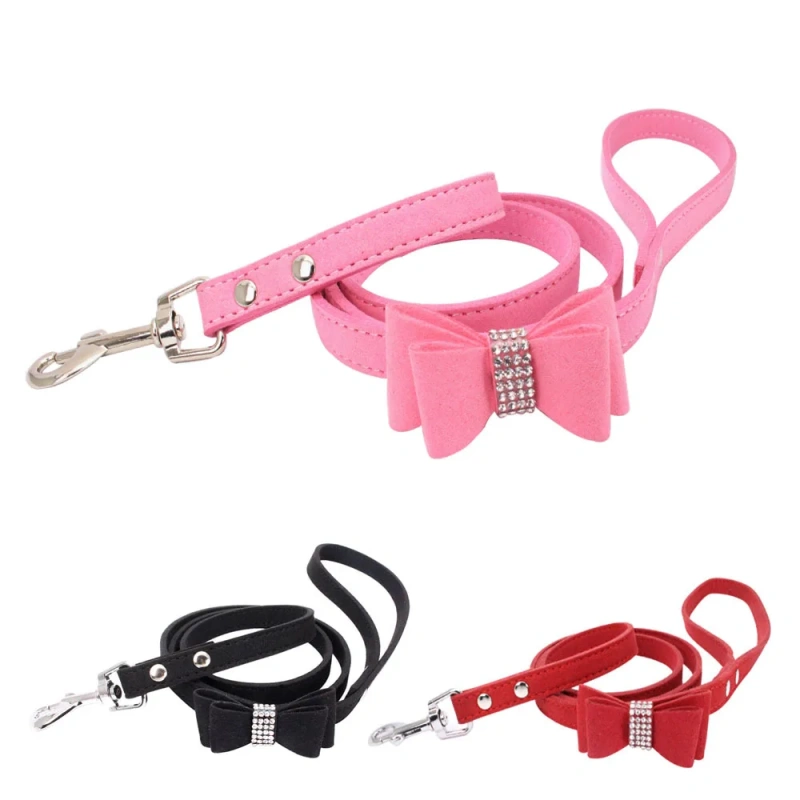 Dog Leash Chiens Nylon Training Perro Leads Rope Chain Pet Cat Traction Belt Bowknot for Collar Walking Running New