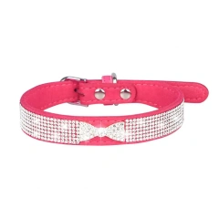 Eye-catching Dog Necklace Strong Anti-choke Fadeless Fashion Rhinestone Dog Necklace