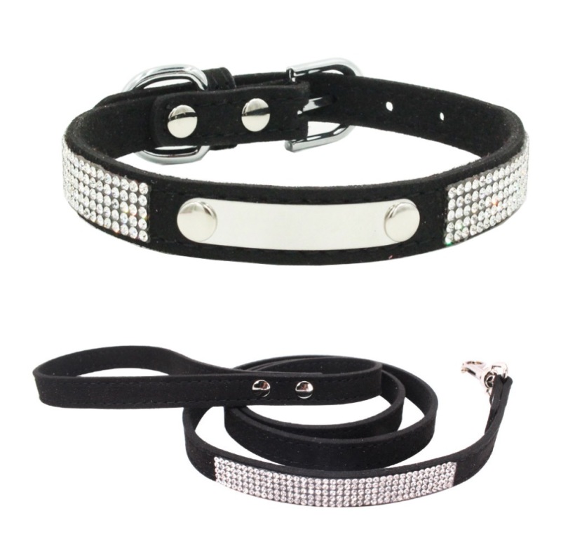 Personalized Nameplate Bling Cat Dog Collar Custom Free Engraved ID Name Tag Pet Dog Collars for Small Medium Large Dogs