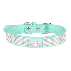Diamond Inlaid Pet Cat Collar Pets Shiny Crystal Elastic cats Collars Accessories For Kitten Dog Collar Cat Necklace