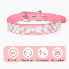 Eye-catching Dog Necklace Strong Anti-choke Fadeless Fashion Rhinestone Dog Necklace