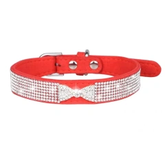 Eye-catching Dog Necklace Strong Anti-choke Fadeless Fashion Rhinestone Dog Necklace